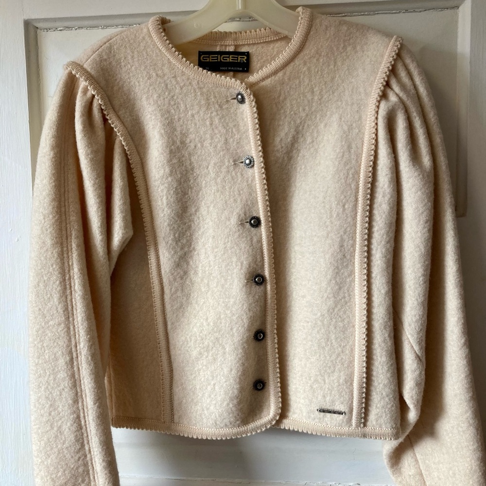 Geiger Ivory Boiled Wool Princess Jacket